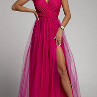 WW | It'S My Day Light Tulle Schlitz Maxi Kleid