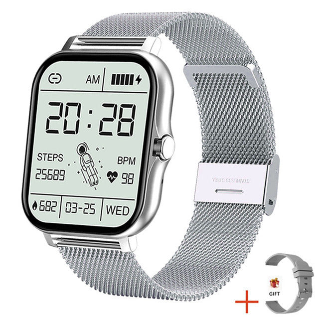 Smartwatch mit 1,69-Zoll-Touchdisplay, Schrittzähler und Herzfrequenzmessung