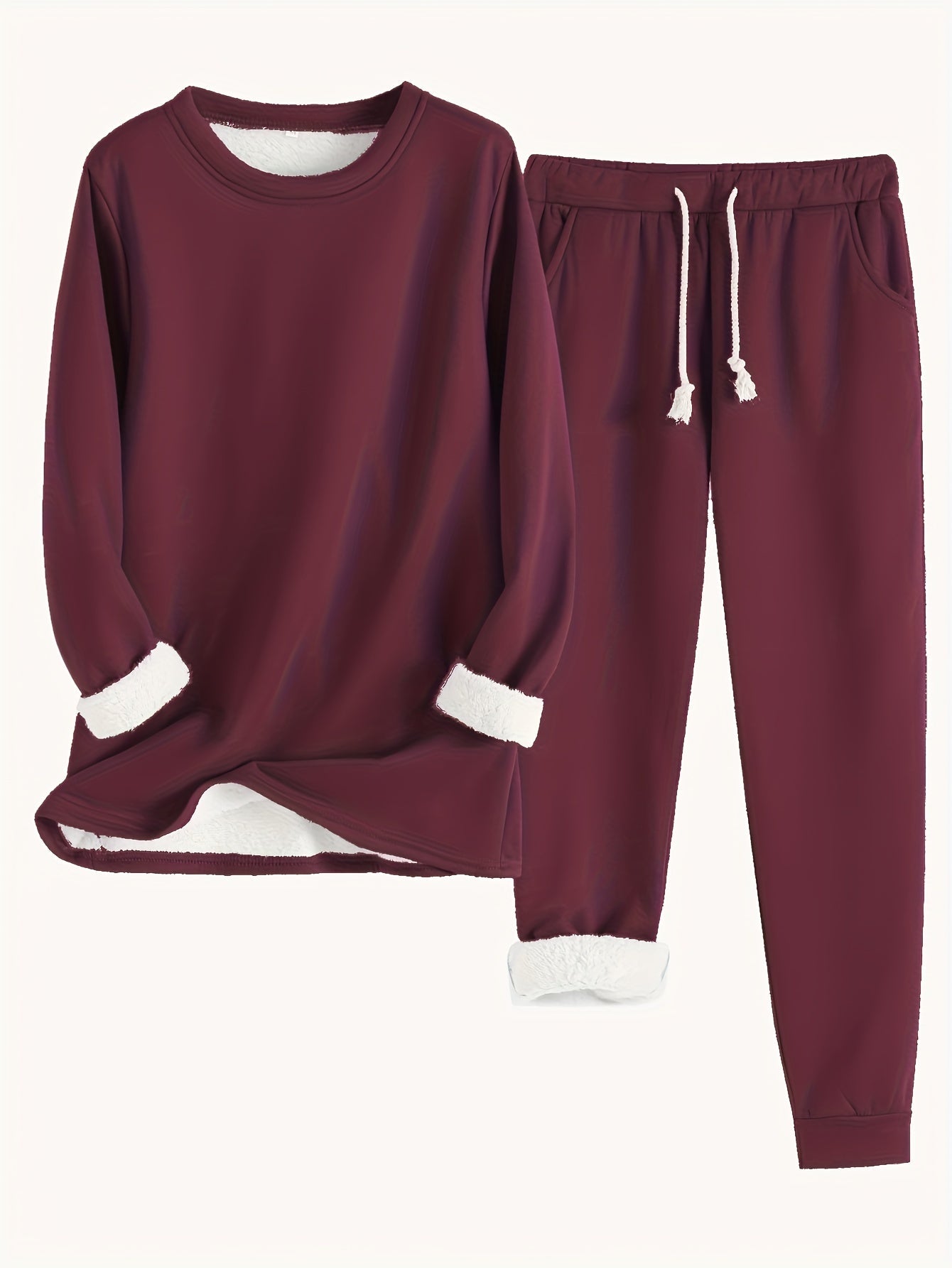 WW | Stilvolle Winter Casual Thermische Sweatshirt- und Jogginghose-Set für Frauen