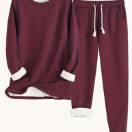WW | Stilvolle Winter Casual Thermische Sweatshirt- und Jogginghose-Set für Frauen