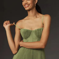 WW | Midi Ärmellos Kleid Mit Gefälteltem Tüll-Bustier