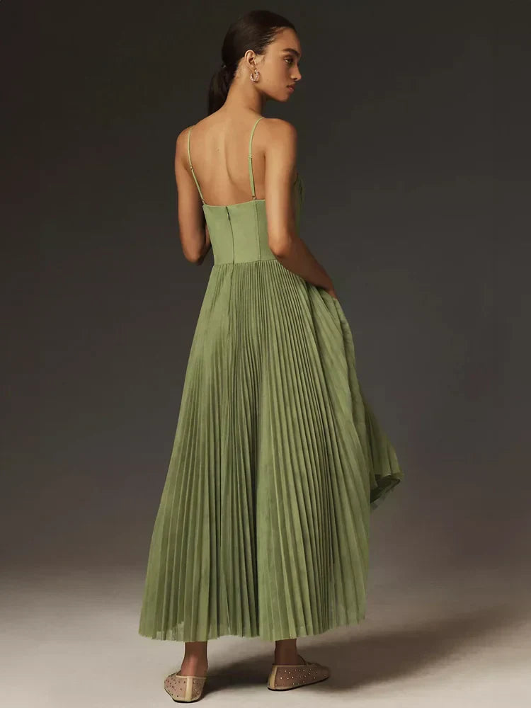 WW | Midi Ärmellos Kleid Mit Gefälteltem Tüll-Bustier