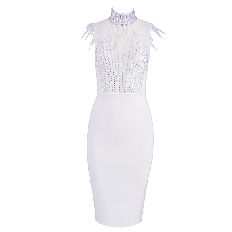 WW | Sexy Abendkleid Mit Bandage Perlen