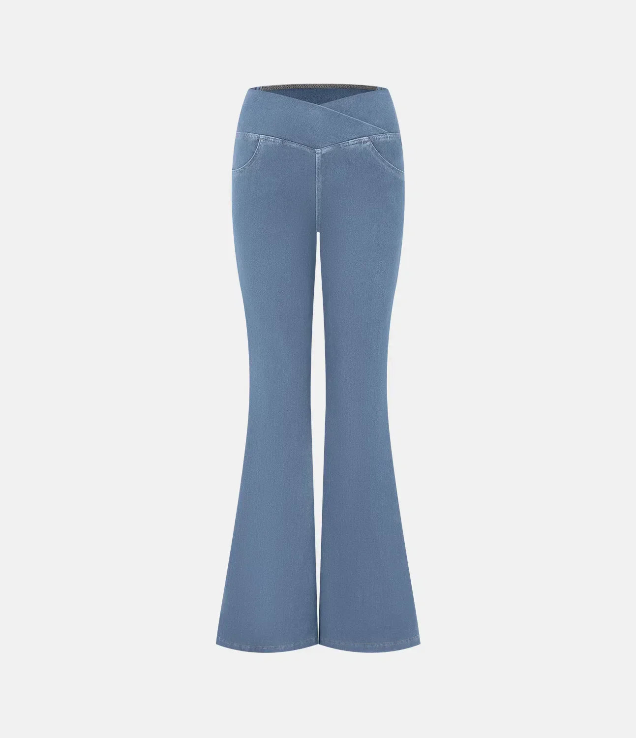 Hellblau atmungsaktive High-Waist-Jeans