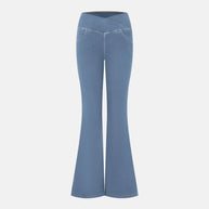 Hellblau atmungsaktive High-Waist-Jeans