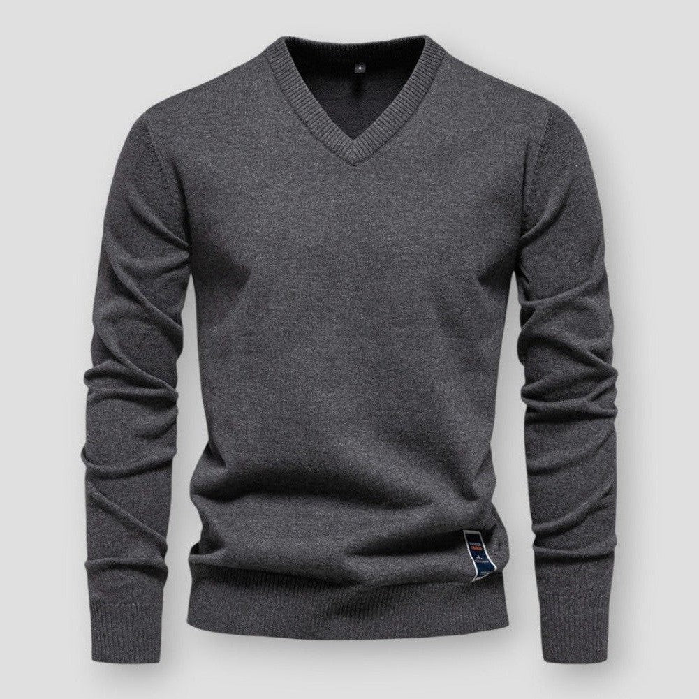 W&W Mode | Bequemer Herbstpullover mit V-Ausschnitt für Herren