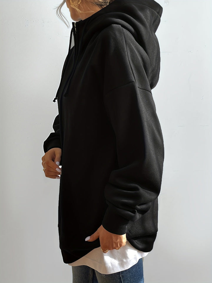 W&W Mode | Comfort - Extrem bequemer langer Zip-Up-Plüsch-Hoodie mit Kapuze für Damen