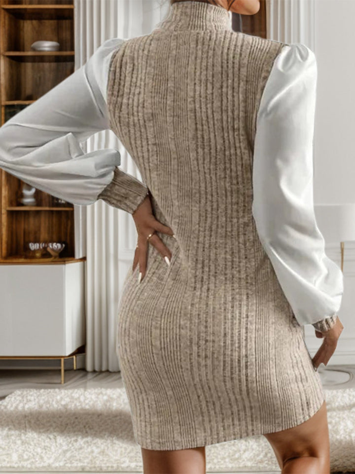 W&W Mode | Stilvolle Herbst Gerippte Pullover Kleid Für Frauen