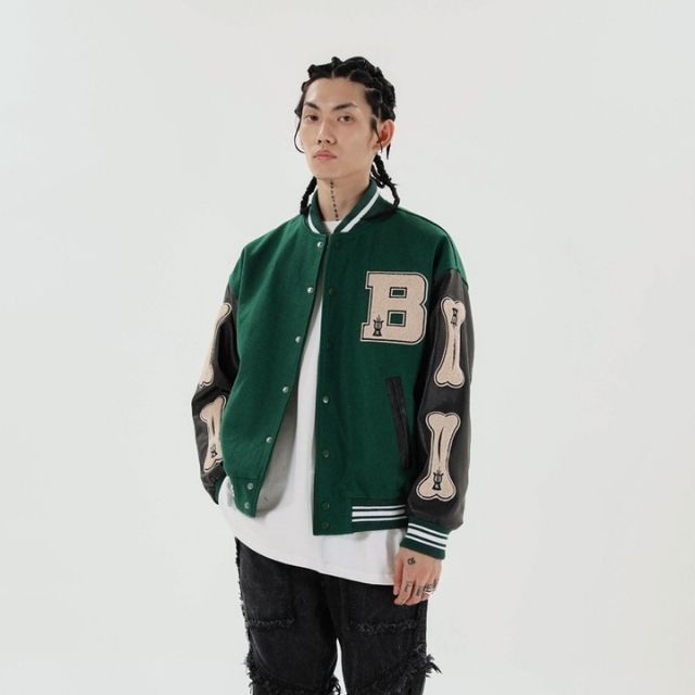 W&W Mode | Varsity Streetwear Bomberjacke mit bestickten Patches