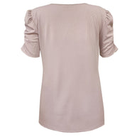 WW | Elegantes Geripptes V-ausschnitt T-shirt Für Damen