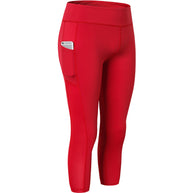Damen Sportliche Kompressionsleggings mit funktionalen Seitentaschen und hohem Bund WW