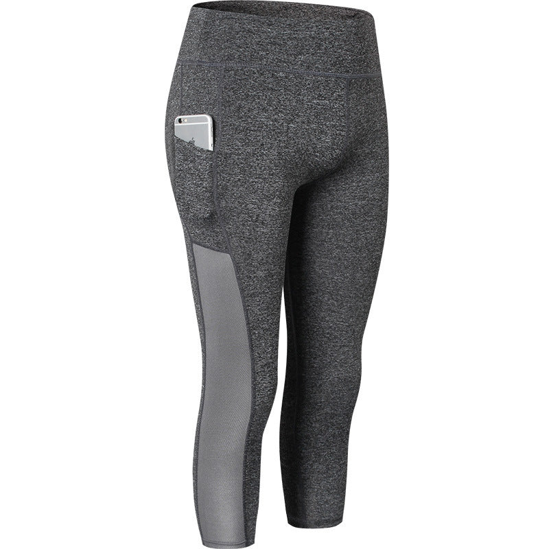 Damen Sportliche Kompressionsleggings mit funktionalen Seitentaschen und hohem Bund WW