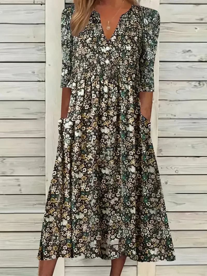 WW | Wunderschönes Maxi-Kleid mit Falten
