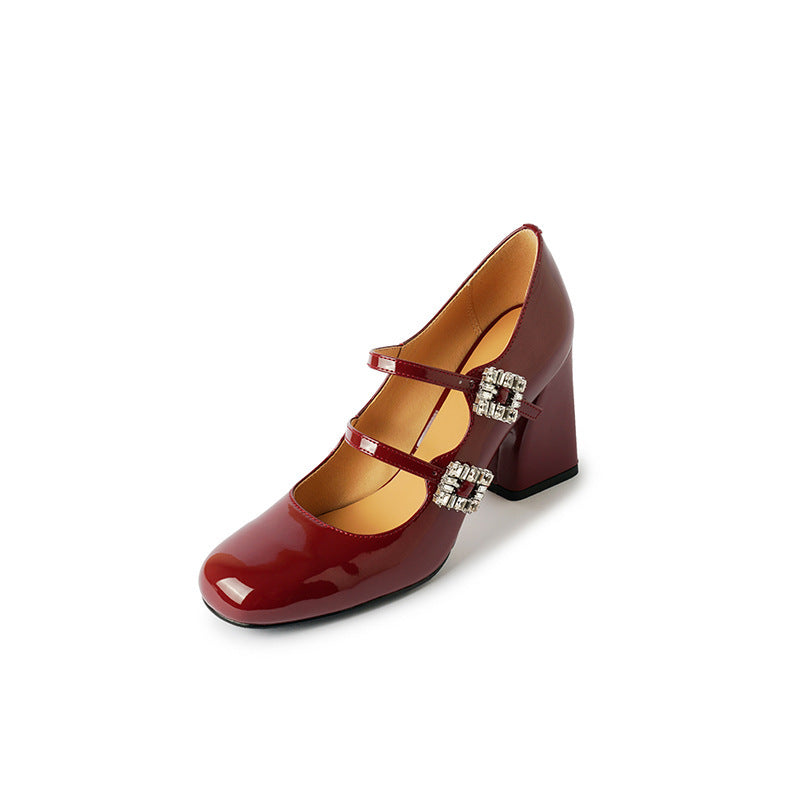 WW | Rund Kopf Chunky Absatz Niedrig Schnitt Bequeme Pumps