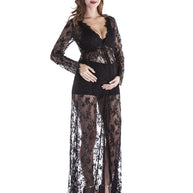 Damen Schwangerschaft Spitzen Kimono Robe WW