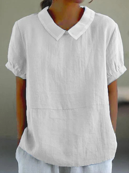 W&W Mode | Weiche Baumwoll-Leinen-Bluse für Damen