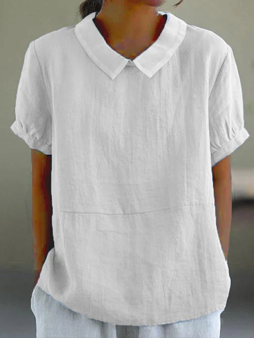 WW | Weiche Baumwoll-Leinen-Bluse für Damen