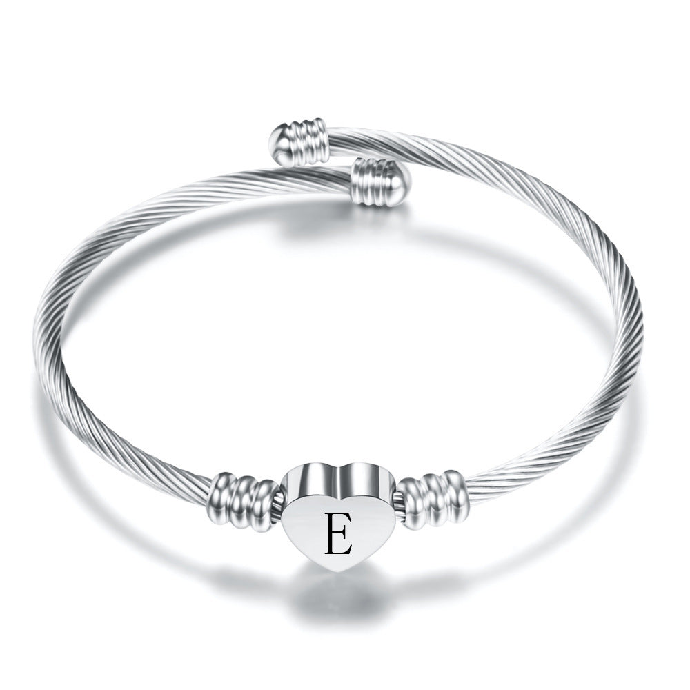 WW | Buchstaben Edelstahl Armreif