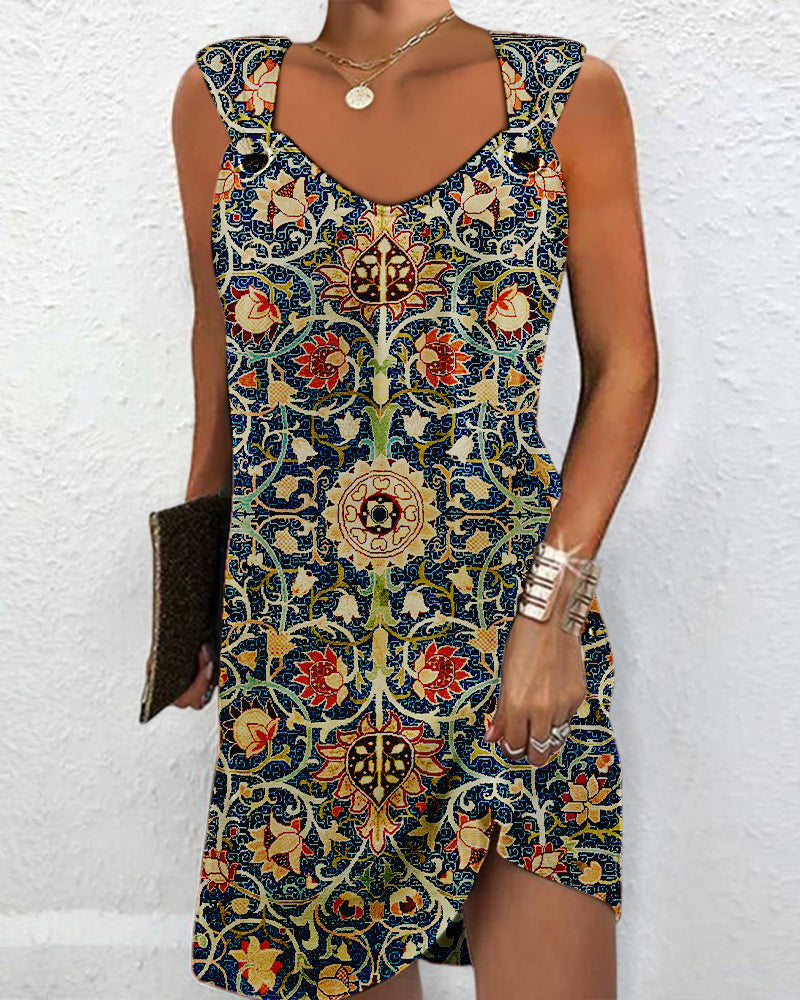 WW | Farbige Kleid mit Totem-Druck