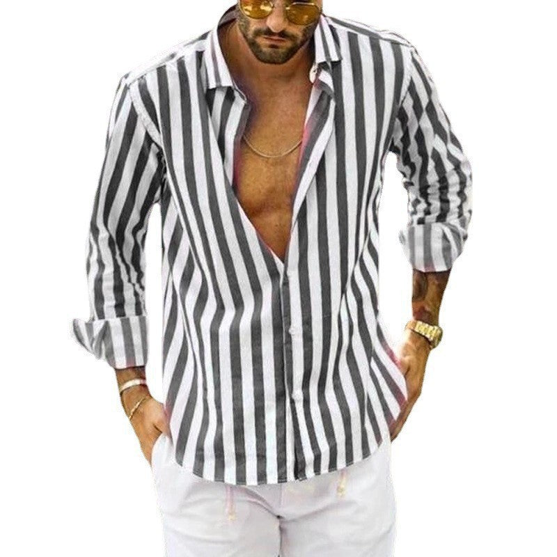 WW | Lockere Polo Kragen Streifen Shirt