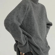 WW | Lässiger Strickjacke Rollkragenpullover für Damen