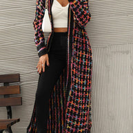 Lange Strickjacke im Vintage-Stil