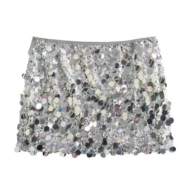 WW | Silberner Pailletten Minirock