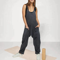 WW | Locker Weites Bein Ärmelloser Jumpsuit Für Damen