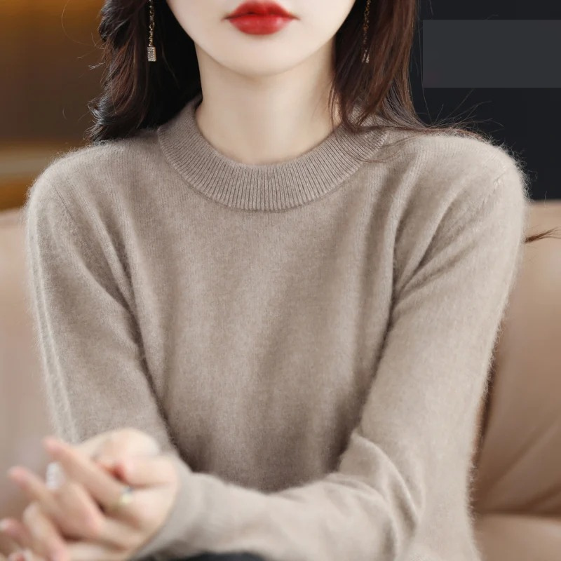 WW | Kaschmir Pullover Damen Luxuriöser Rundhalsausschnitt, Weich & Modisch