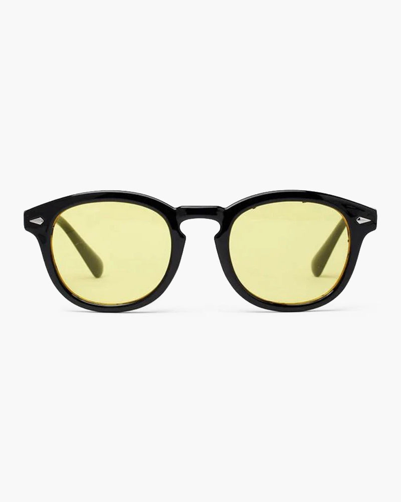 W&W Mode | Schwarzer Rahmen Runde Sonnenbrille Für Männer