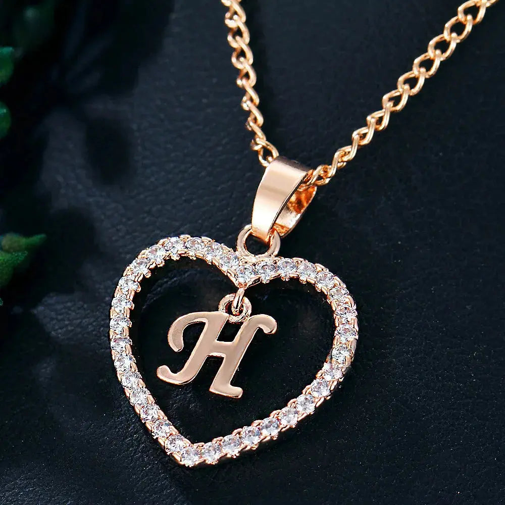 WW | Buchstaben Zirkon Liebe Kette Schmuck Anhänger