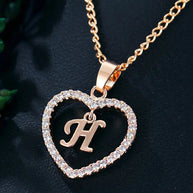 WW | Buchstaben Zirkon Liebe Kette Schmuck Anhänger