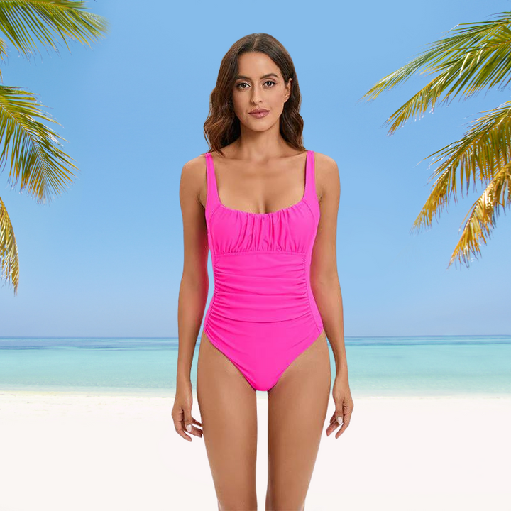 Atmungsaktiver W&W Mode Tankini mit rot gefüttertem Aufdruck