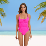 Atmungsaktiver WW-Tankini mit rot gefüttertem Aufdruck