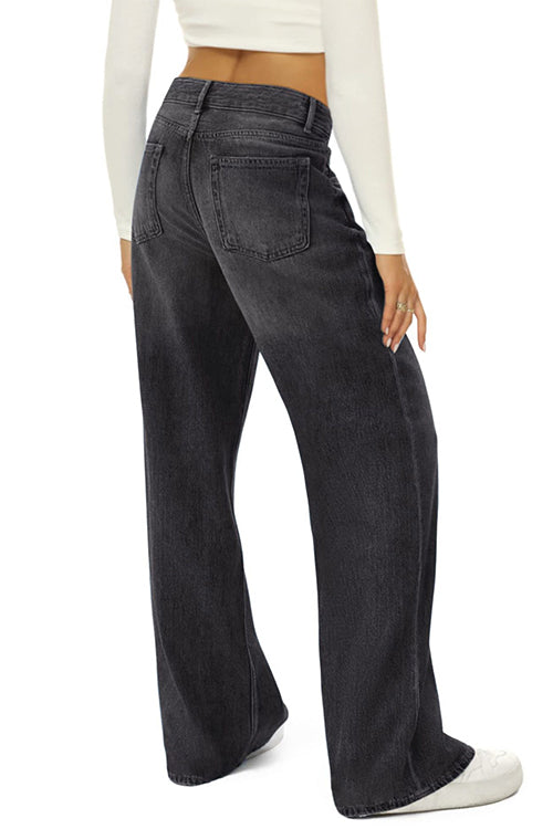 WW | Rosiedress Lässige Weite Beinhosen Aus Zerrissenem Denim