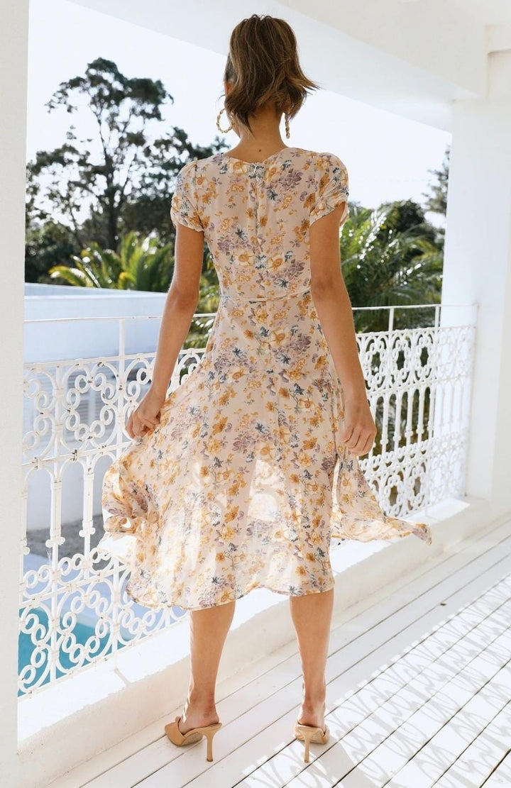 W&W Mode | Kleid in Midi Länge, Ideal Für Frühling Und Den Täglichen Gebrauch