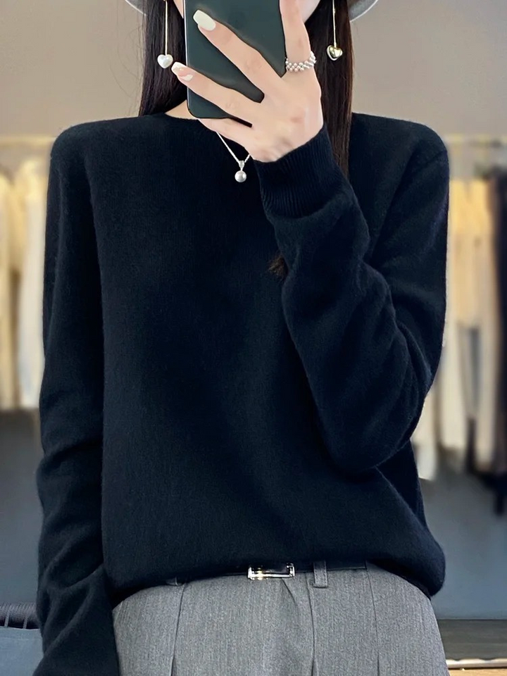 W&W Mode | Pullover Damen Runder Ausschnitt Weicher und Eleganter Strickpullover