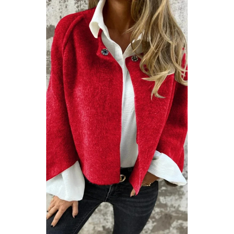 WW | Wollweste Damen Offene Vorderseite Lange Ärmel Jacke