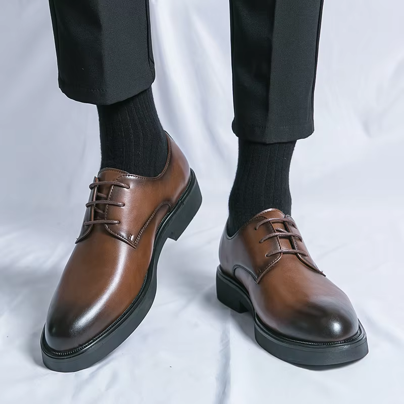 W&W Mode | Elegante Herrenschuhe Aus Leder Mit Schnürung Und Rutschfester Sohle