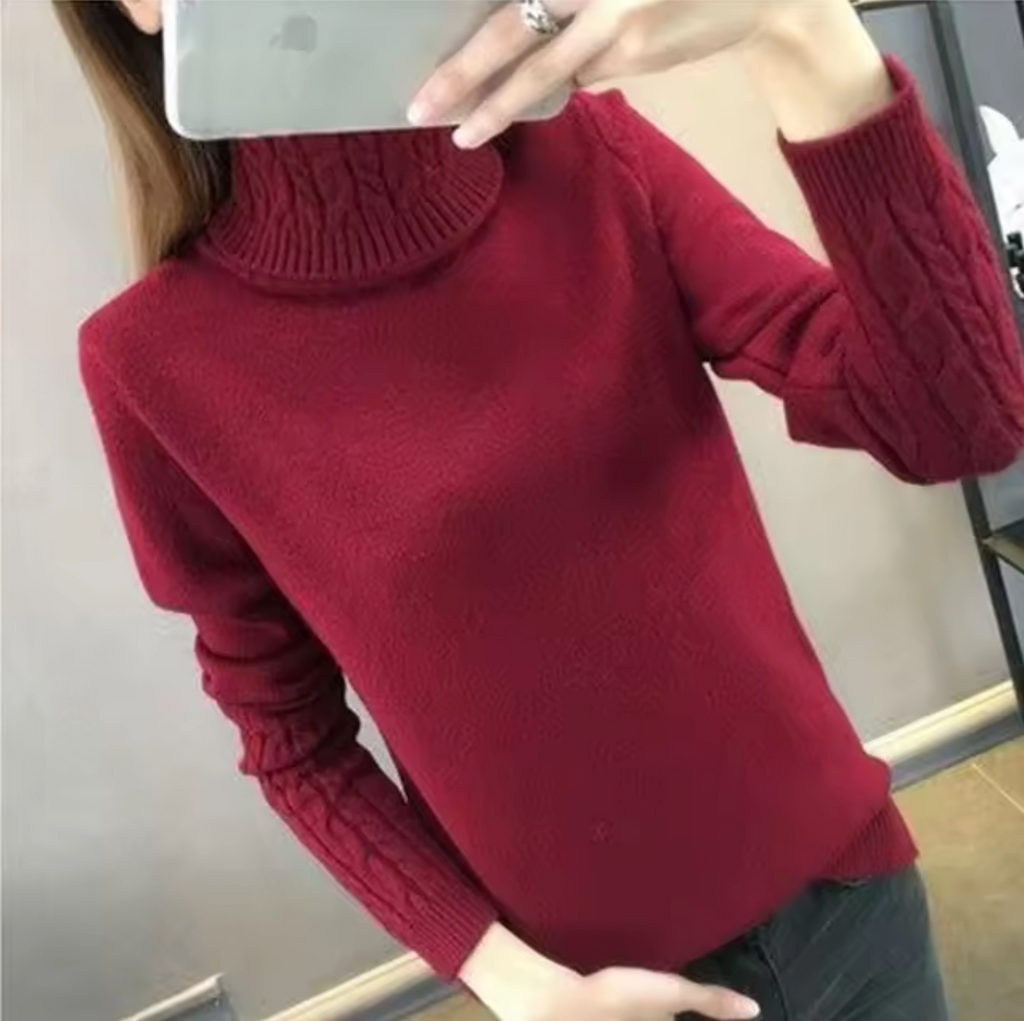 WW | Klassischer Rollkragenpullover Aus Wolle Für Damen