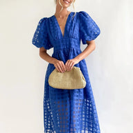 WW | Puffärmel Midi-Kleid