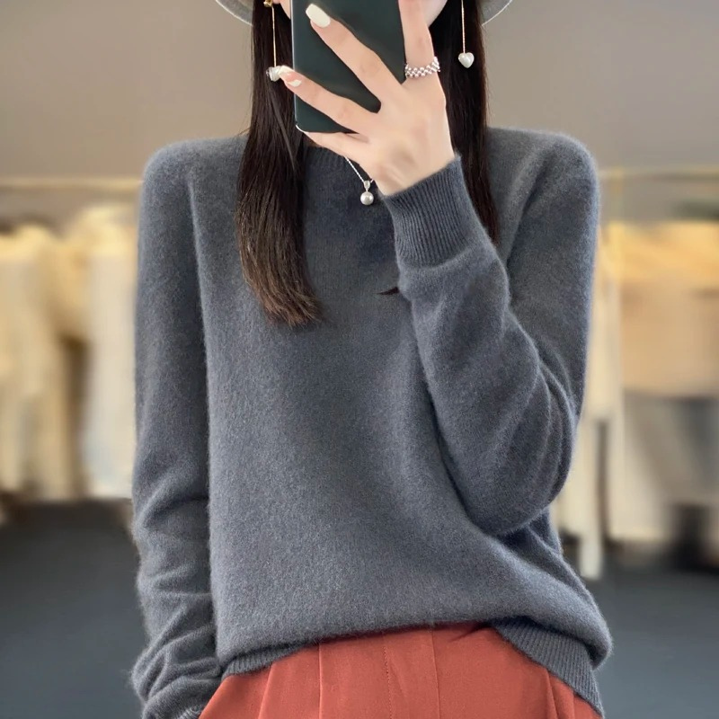 W&W Mode | Cashmere Pullover Damen Stilvoller Rundhals, Weich & Komfortabel