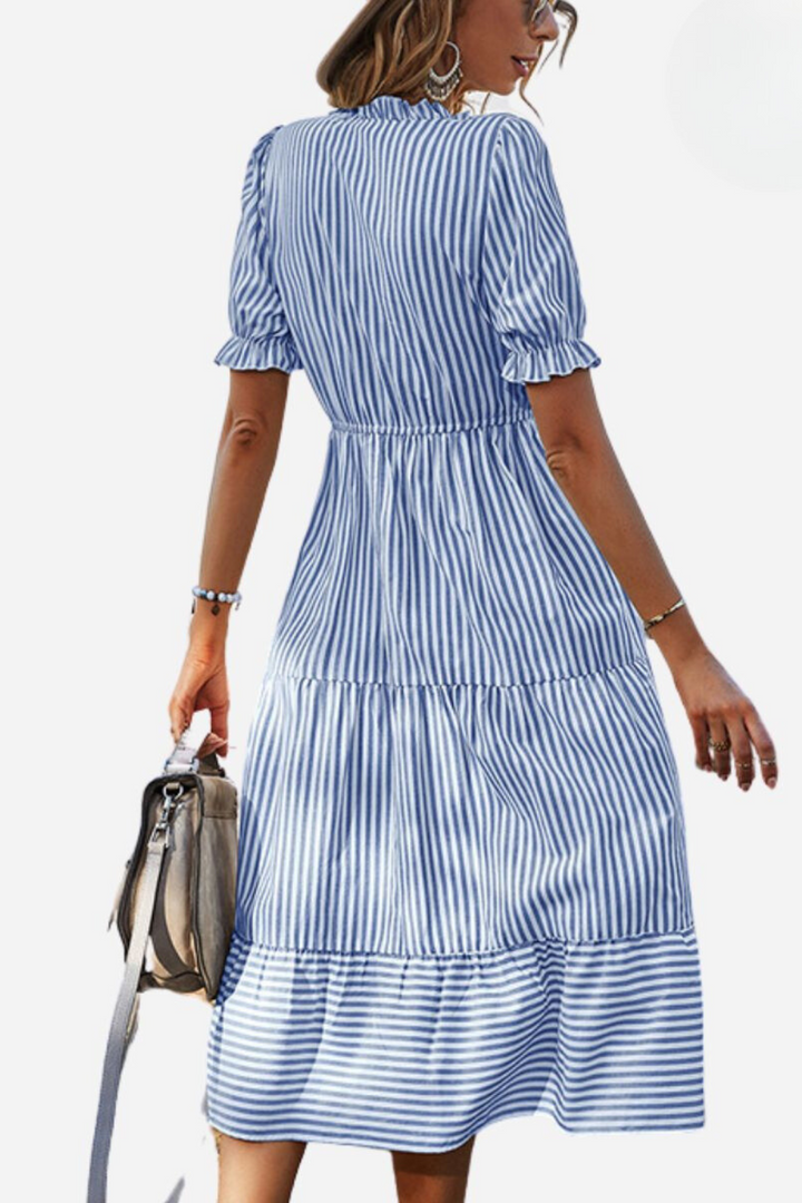 W&W Mode | Gestreiftes Midikleid Mit Quasten Für Damen