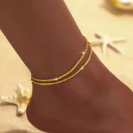 WW | Chic Silber/gold Doppel Fußkettchen