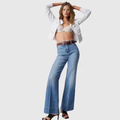 WW | Lange Und Weite Denim Hosen