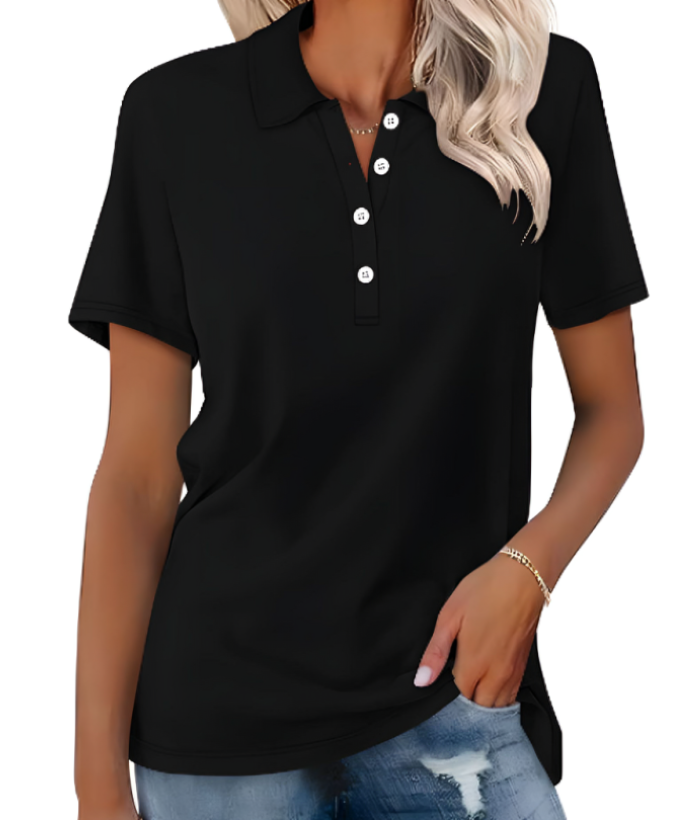 W&W Mode | Nachhaltiges Poloshirt Damen Polo Shirt Mit Kragen Und Knopfverschluss