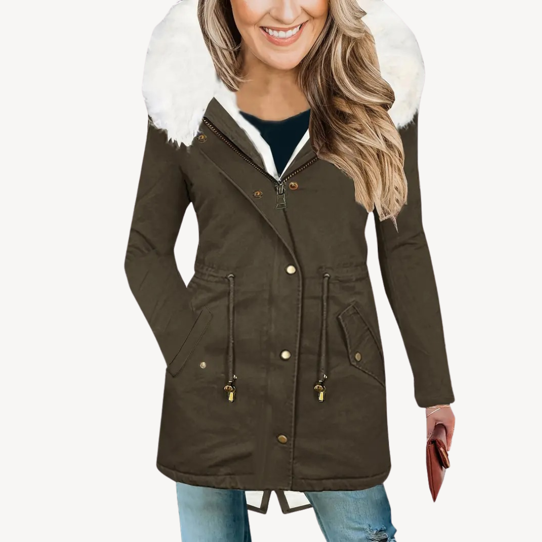 WW | Damen Kunstpelz Kapuzen Parka Jacke