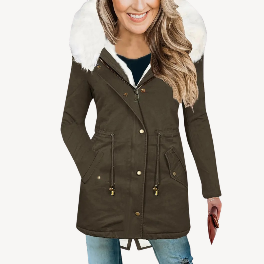 WW | Damen Kunstpelz Kapuzen Parka Jacke