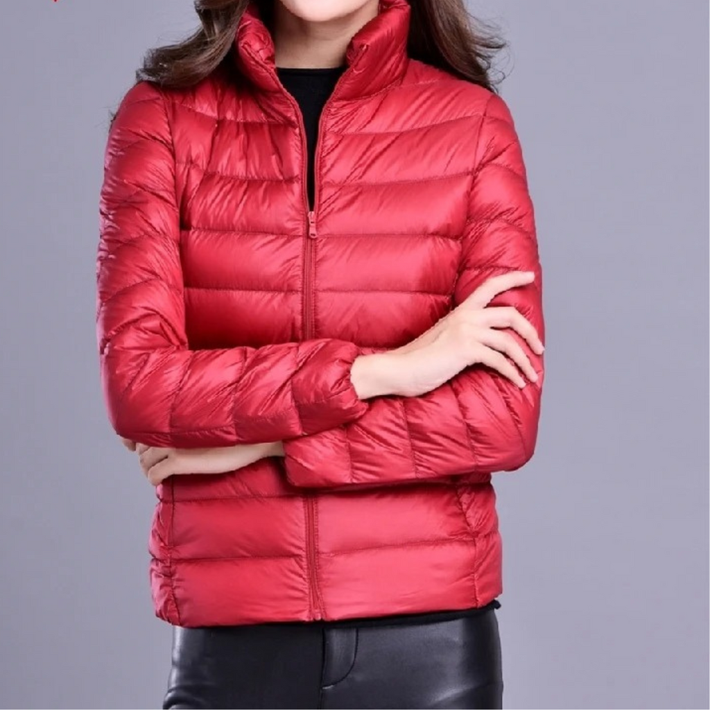WW | Weiße Leichte Schlanke Bequeme Gepolsterte Jacke
