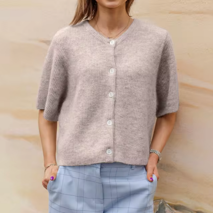 W&W Mode | Kurzes Strick Strickjacke Mit Knöpfen Für Damen